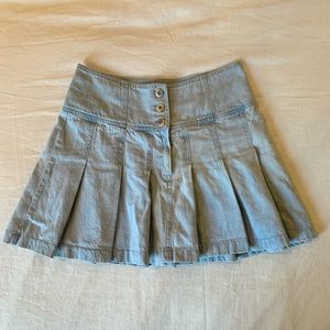 Jean Pleated Mini Skirt